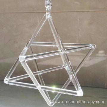 Healing Transparent Hexagram Crystal Singing Merkaba